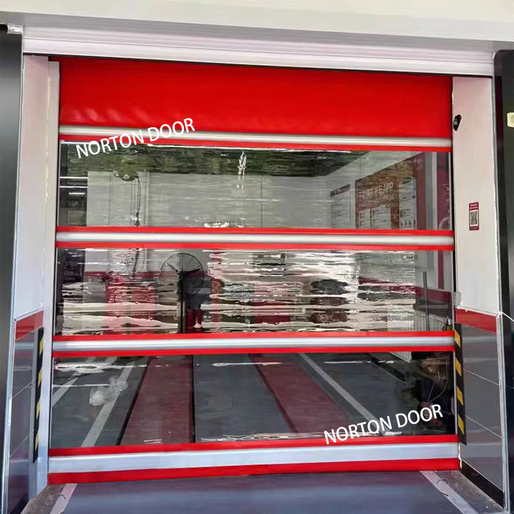 سريع الحركة في الهواء الطلق Carwash التلقائي PVC عالي السرعة لفة الباب